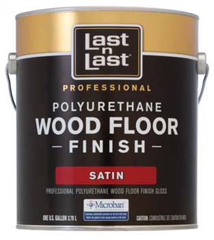 ABSOLUTE COATINGS 56511 LAST N LAST POLYURETHANE WOOD FLOOR FINISH SATIN 350 VOC SIZE:1 GALLON.