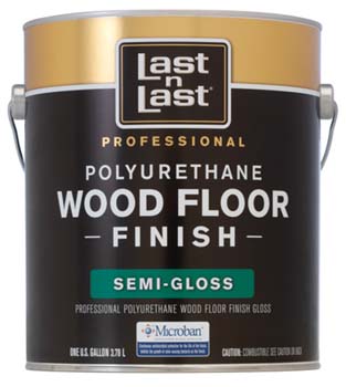 ABSOLUTE COATINGS 56521 LAST N LAST POLYURETHANE WOOD FLOOR FINISH SEMI GLOSS 350  VOC SIZE:1 GALLON.