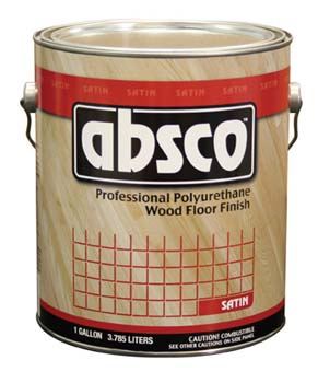 ABSOLUTE COATINGS 89101 ABSCO POLYURETHANE WOOD FLOOR FINISH SATIN 450  VOC SIZE:1 GALLON.