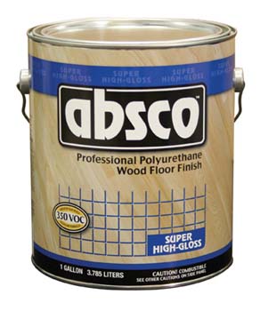 ABSOLUTE COATINGS 89501 ABSCO POLYURETHANE WOOD FLOOR FINISH GLOSS 350  VOC SIZE:1 GALLON.