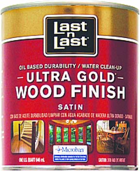 ABSOLUTE COATINGS 92104 LAST N LAST ULTRA GOLD WOOD FINISH SATIN 275 VOC SIZE:QUART.