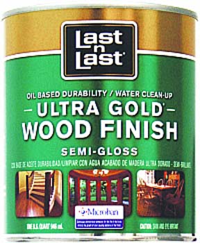 ABSOLUTE COATINGS 92204 LAST N LAST ULTRA GOLD WOOD FINISH SEMI GLOSS 275 VOC SIZE:QUART.