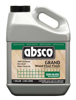 ABSOLUTE COATINGS 95201 ABSCO GRAND WOOD FLOOR FINISH SEMI GLOSS 275 VOC SIZE:1 GALLON.