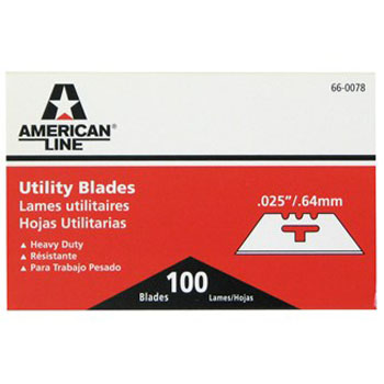 AMERICAN LINE 66-0078 3 NOTCH UTILITY BLADE SIZE:.025 PACK:100 PCS.