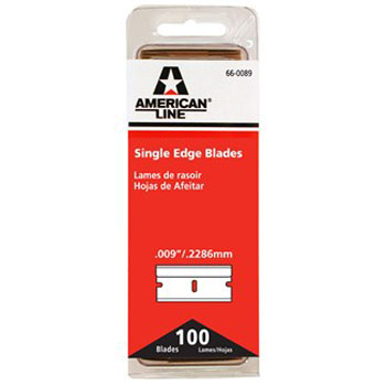 AMERICAN LINE 66-0089 ALUMINUM SINGLE EDGE BLADE SIZE:.009 PACK:100 PCS.