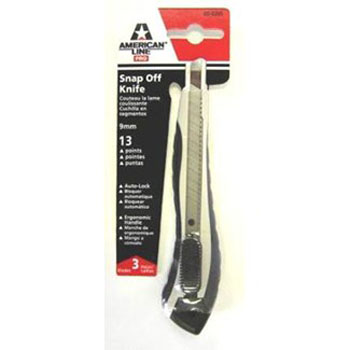 AMERICAN LINE 66-0395 ERGO SNAP OFF KNIFE WITH 3 BLADES SIZE:13 PT.