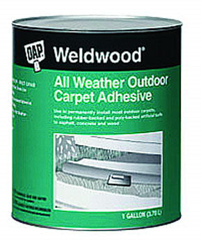 DAP 00443 WELDWOOD ALL WEATHER OUTDOOR CARPET ADHESIVE SIZE:1 GALLON.