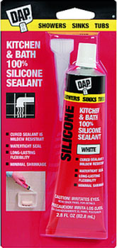 DAP 00680 KITCHEN & BATH 100% SILICONE RUBBER SEALANT WHITE SIZE:2.8 OZ PACK:12 PCS.