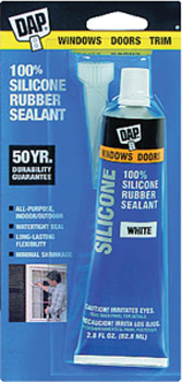 DAP 00683 WINDOW & DOOR 100% SILICONE RUBBER SEALANT WHITE SIZE:3 OZ PACK:12 PCS.