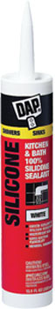 DAP 08640 KITCHEN & BATH 100% SILICONE RUBBER SEALANT WHITE SIZE:10.1 OZ PACK:12 PCS.