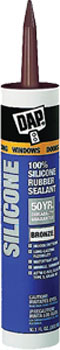 DAP 08647 WINDOW & DOOR 100% SILICONE RUBBER SEALANT BRONZE SIZE:10.1 OZ PACK:12 PCS.