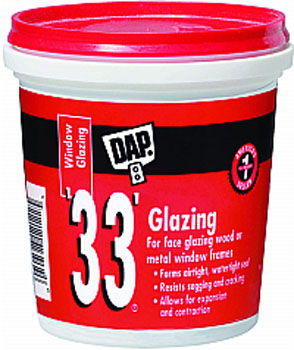 DAP 12120 33 WHITE GLAZING SIZE:0.5 PINT.