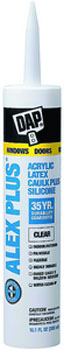 DAP 18156 ALEX PLUS ACRYLIC LATEX CAULK PLUS SILICONE CLEAR SIZE:10.1 OZ PACK:12 PCS.