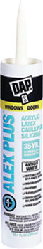 DAP 18172 ALEX PLUS ACRYLIC LATEX CAULK PLUS SILICONE ANTIQUE WHITE SIZE:10.1 OZ PACK:12 PCS.