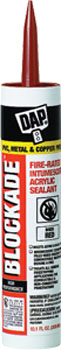 DAP 18858 BLOCKADE FIRE-RATED HIGH PERFORMANCE INTUMESCENT ACRYLIC LATEX SEALANT SIZE:10 OZ PACK:12 PCS.