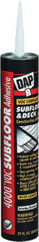 DAP 27038 4000 VOC-COMPLIANT SUBFLOOR & DECK CONSTRUCTION ADHESIVE SIZE:28 OZ PACK:12 PCS.