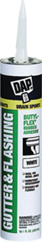 DAP 27062 BUTYL-FLEX GUTTER & FLASHING LOW VOC ADHESIVE WHITE SIZE:10 OZ PACK:12 PCS.