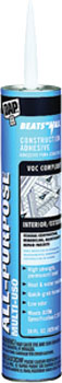 DAP 27458 BEATS THE NAIL VOC COMPLIANT ALL PURPOSE ALL-PURPOSE CONSTRUCTION ADHESIVE WHITE SIZE:28 OZ PACK:12 PCS.