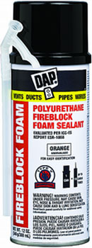 DAP 44242 FIREBLOCK FOAM POLYURETHANE FOAM SEALANT SIZE:12 OZ PACK:9 PCS.