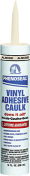 DAP 02102 PHENOSEAL DOES IT ALL VINYL ADHESIVE CAULK ALMOND SIZE:10 OZ PACK:12 PCS.