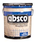 ABSOLUTE COATINGS 89005 ABSCO POLYURETHANE WOOD FLOOR FINISH GLOSS 450  VOC SIZE:5 GALLONS.