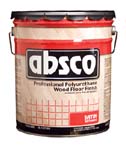 ABSOLUTE COATINGS 89105 ABSCO POLYURETHANE WOOD FLOOR FINISH SATIN 450  VOC SIZE:5 GALLONS.