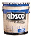 ABSOLUTE COATINGS 89505 ABSCO POLYURETHANE WOOD FLOOR FINISH GLOSS 350 VOC SIZE:5 GALLONS.