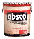 ABSOLUTE COATINGS 89515 ABSCO POLYURETHANE WOOD FLOOR FINISH SATIN 350  VOC SIZE:5 GALLONS.